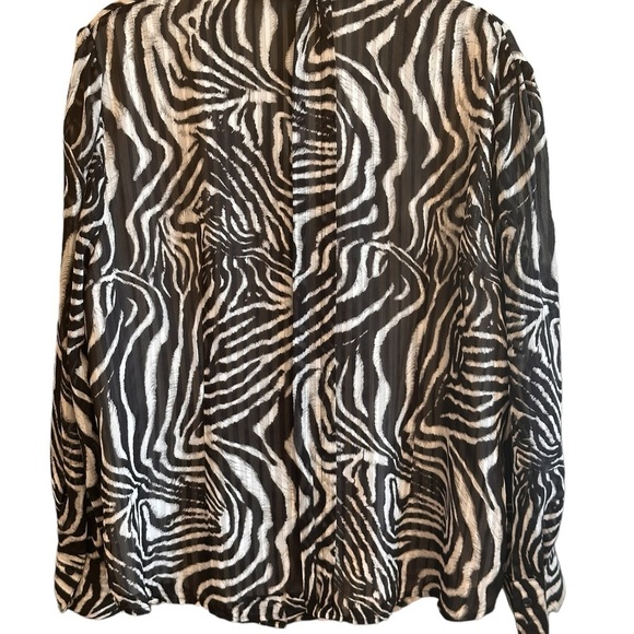 Jones New York Collection Woman Animal Print Blouse/Jacket - B/W -20W - Picture 10 of 11